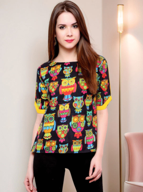 Conversational Print Cotton Top